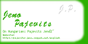 jeno pajevits business card